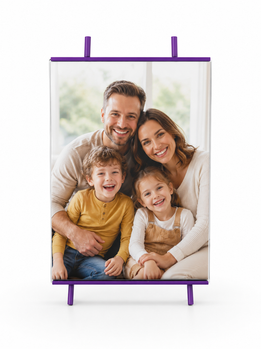 Purple Metal Easel Photo Frame
