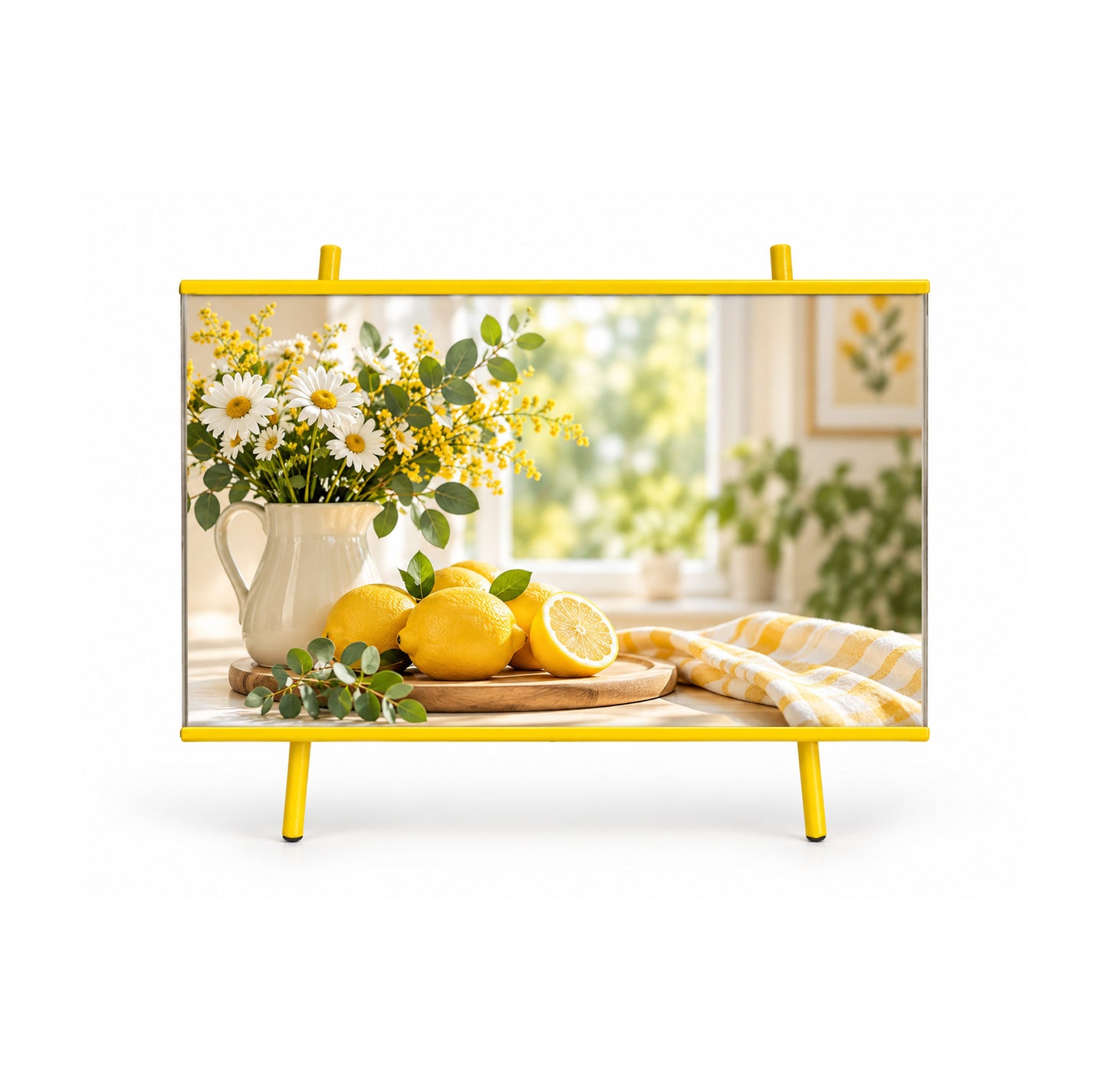Yellow Metal Easel Photo Frame