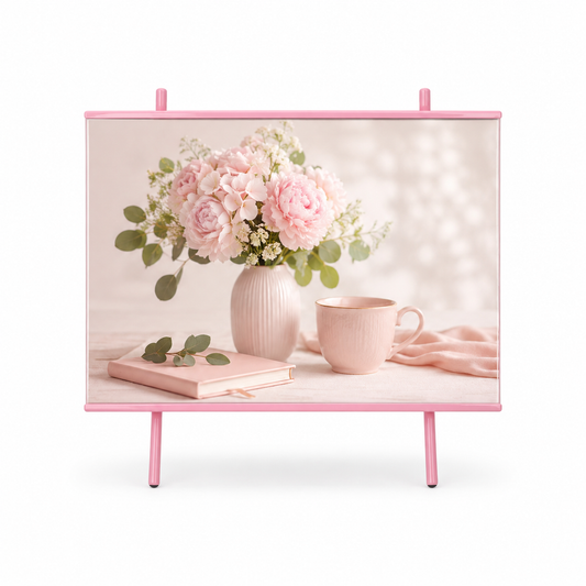 Pink Metal Easel Photo Frame