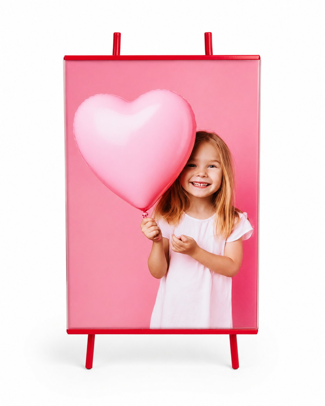 Red Metal Easel Photo Frame