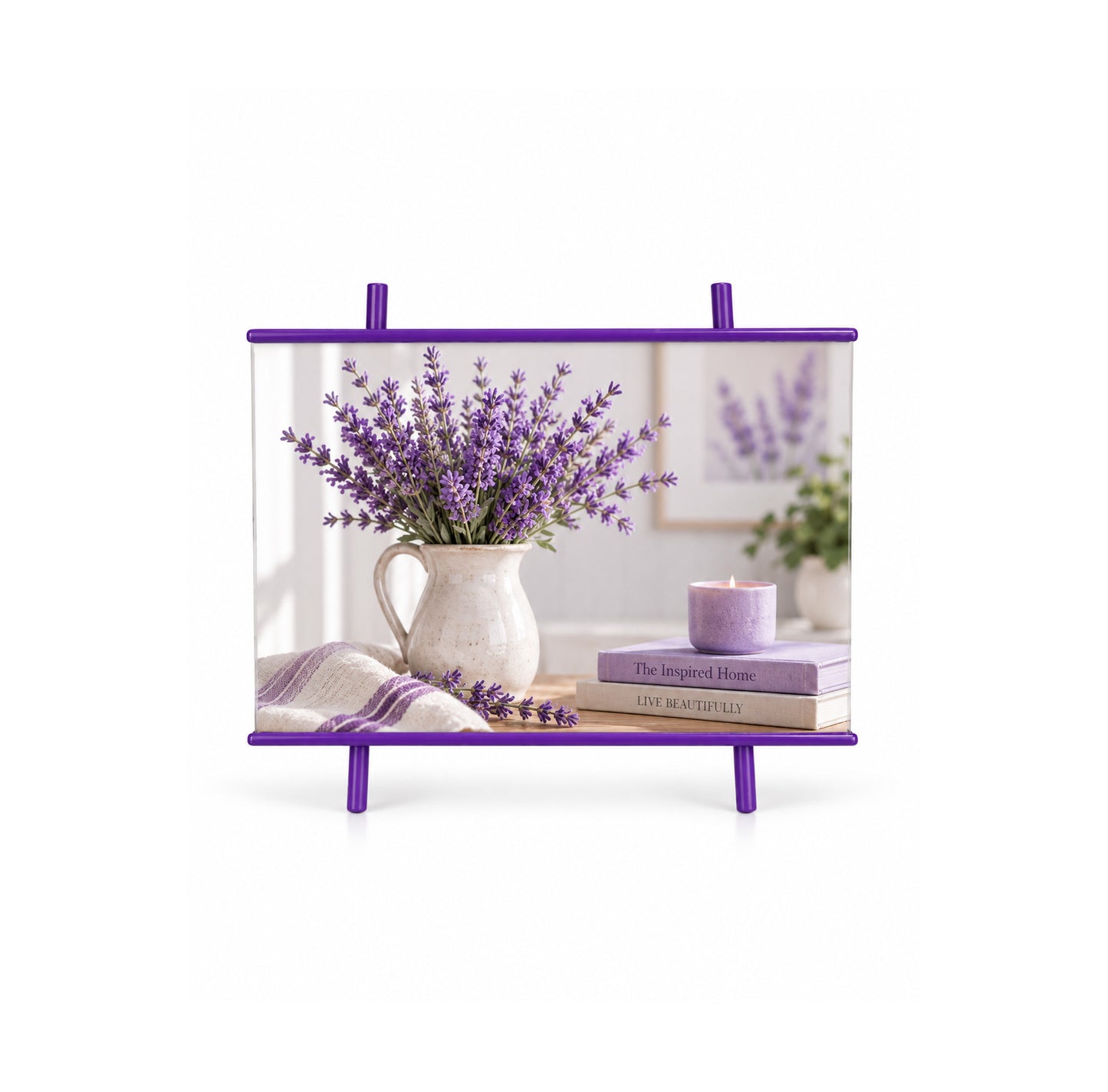 Purple Metal Easel Photo Frame